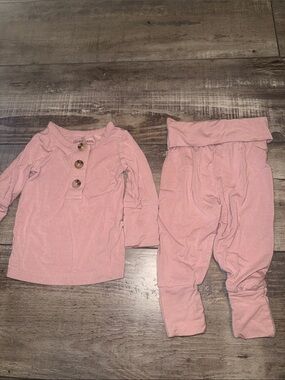 Caden Lane Henley Top & Leggings Set - Mauve